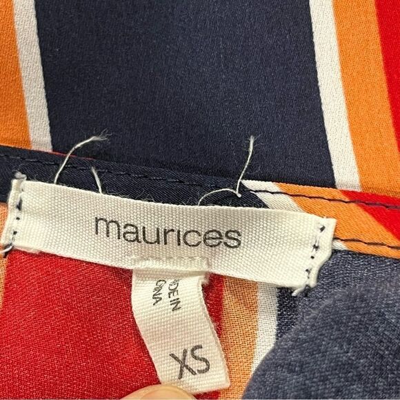 Maurice's Spaghetti Straps Front Wrap Stripe Tank Top - Picture 9 of 13